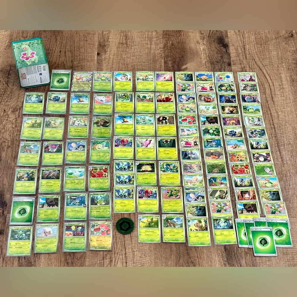 Lot of Green Pokémon TCG Cards - Grass Type Collection
